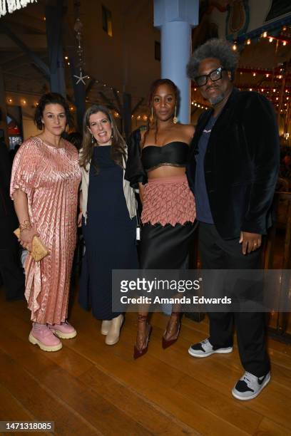 Melissa Hudson Bell, Maria Zuckerman, Nikyatu Jusu and W. Kamau Bell attend the 2023 Film Independent Spirit Awards after party at the Santa Monica...
