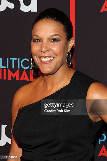 Linda Powell attends the "Political Animals" premiere at The Morgan Library & Museum on June 25, 2012 in New York City.