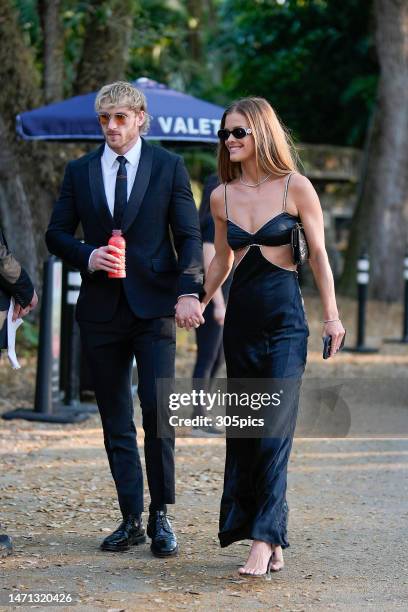 Logan Paul and Nina Agdal are seen on March 04, 2023 in Miami, Florida.