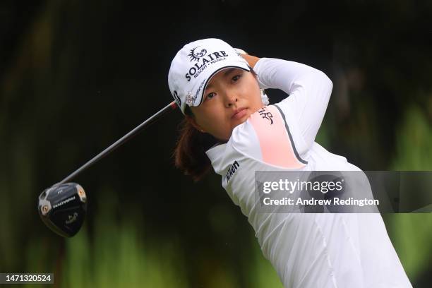 Jin Young Ko of South Korea tees off on the second hole during Day Four of the HSBC Women's World Championship at Sentosa Golf Club on March 05, 2023...
