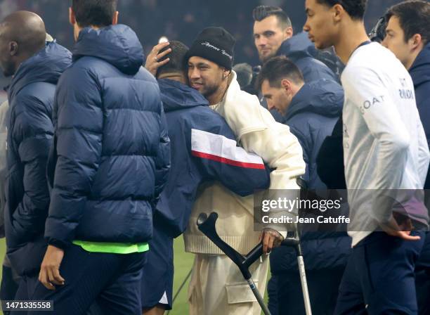 Kylian Mbappe of PSG celebrates its 201st goal for PSG - becoming PSG top scorer in history, surpassing Edison Cavani and his 200 goals - during a...