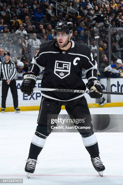 Anze Kopitar of the Los Angeles Kings skates on the ice during the first period against the St. Louis Blues at Crypto.com Arena on March 4, 2023 in...