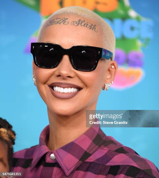 Amber Rose arrives at the Nickelodeon's 2023 Kids' Choice Awards at Microsoft Theater on March 04, 2023 in Los Angeles, California.