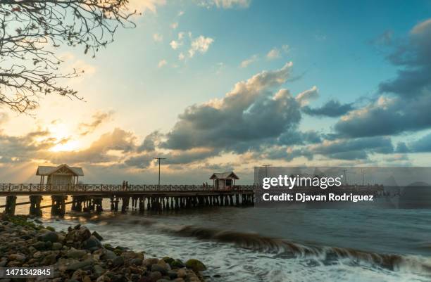 the tourist pier of the city of la ceiba, honduras. - la ceiba stock pictures, royalty-free photos & images