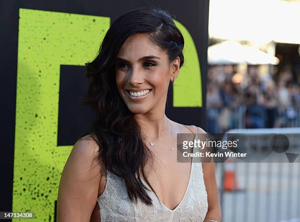 Actress Sandra Echeverria arrives at Premiere of Universal Pictures' "Savages" at Westwood Village on June 25, 2012 in Los Angeles, California.