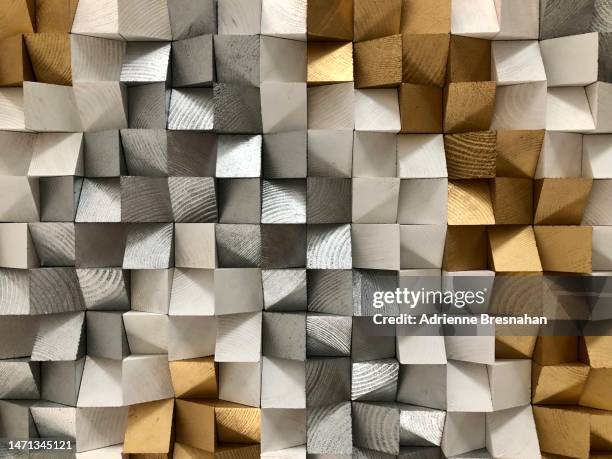 isometric projection pattern - wood mesh photos et images de collection