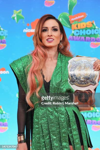 Becky Lynch attends Nickelodeon's 2023 Kid's Choice Awards at Microsoft Theater on March 04, 2023 in Los Angeles, California.