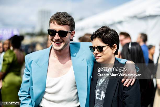 Paul Mescal and Charlotte Wells attend the 2023 Film Independent Spirit Awards on March 04, 2023 in Santa Monica, California.