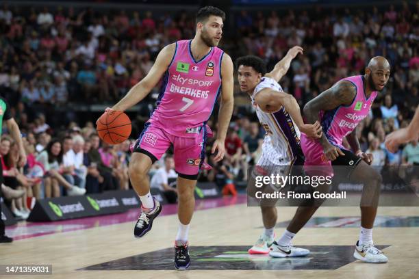 Will McDowell-White of the Breakers during game two of the NBL Grand Final series between New Zealand Breakers and Sydney Kings at Spark Arena, on...