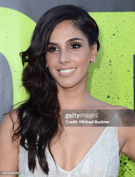 Actress Sandra Echeverría arrives at the premiere of Universal Pictures' "Savages" at Westwood Village on June 25, 2012 in Los Angeles, California.
