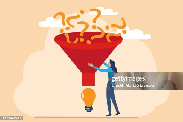 ideentrichter. - process funnel infographic stock-grafiken, -clipart, -cartoons und -symbole