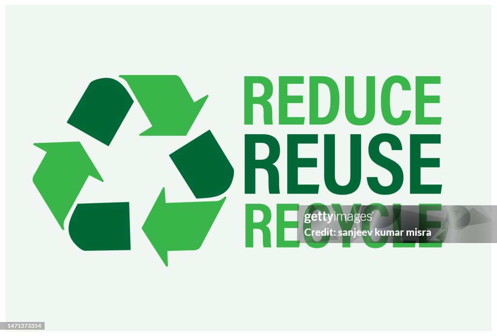 Reduce Reuse Recycle Vector Symbol Set High-Res Vector Graphic - Getty ...