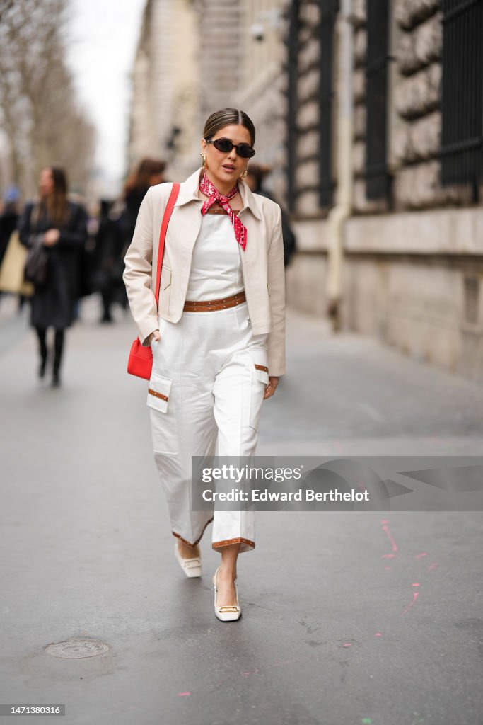 Street Style - Paris Fashion Week - Womenswear Fall Winter 2023 2024 : Day Six