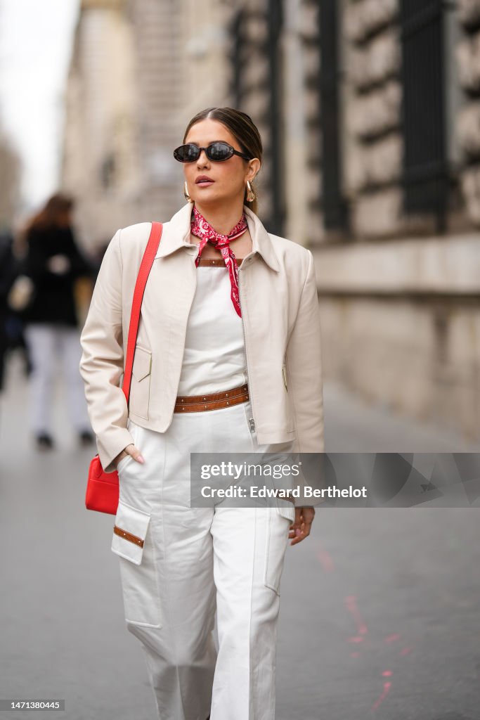 Street Style - Paris Fashion Week - Womenswear Fall Winter 2023 2024 : Day Six