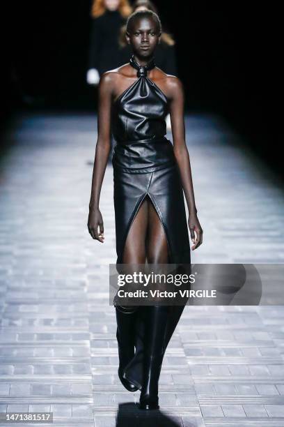 Model walks the runway during the Ann Demeulemeester Ready to Wear Fall/Winter 2023-2024 fashion show as part of the Paris Fashion Week on March 4,...