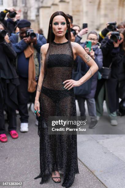 Halsey attends the Lanvin Womenswear Fall Winter 2023-2024 show as part of Paris Fashion Week on March 05, 2023 in Paris, France.