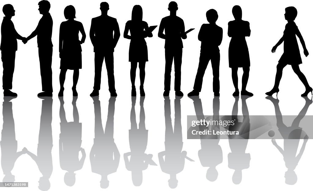 Highly Detailed Business People Silhouettes