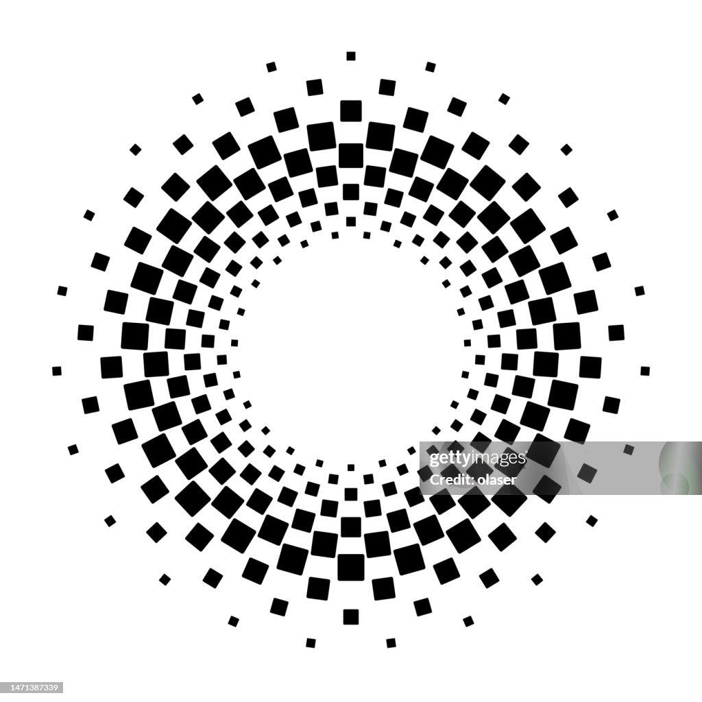 Circular Pattern Using Square Circular Pattern Of Squares On White High-Res Vector Graphic - Getty Images