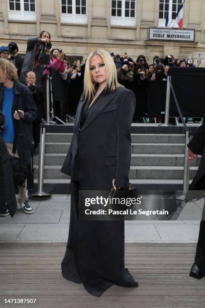 Avril Lavigne attends the Lanvin Womenswear Fall Winter 2023-2024 show as part of Paris Fashion Week on March 05, 2023 in Paris, France.