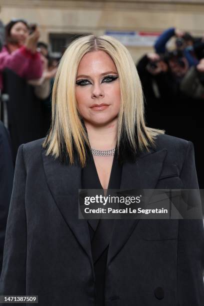 Avril Lavigne attends the Lanvin Womenswear Fall Winter 2023-2024 show as part of Paris Fashion Week on March 05, 2023 in Paris, France.