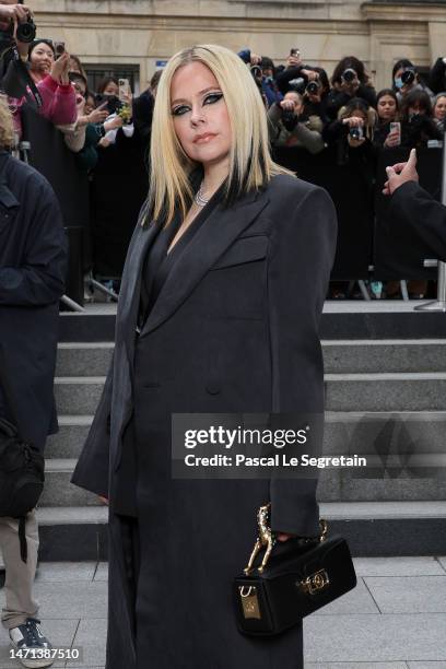 Avril Lavigne attends the Lanvin Womenswear Fall Winter 2023-2024 show as part of Paris Fashion Week on March 05, 2023 in Paris, France.