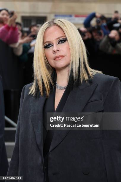 Avril Lavigne attends the Lanvin Womenswear Fall Winter 2023-2024 show as part of Paris Fashion Week on March 05, 2023 in Paris, France.