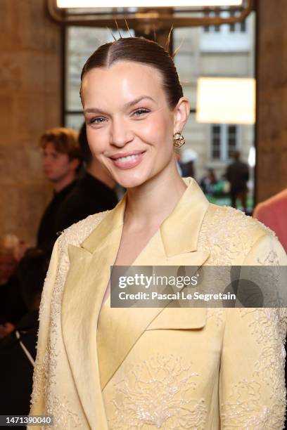 Josephine Skriver attends the Lanvin Womenswear Fall Winter 2023-2024 show as part of Paris Fashion Week on March 05, 2023 in Paris, France.