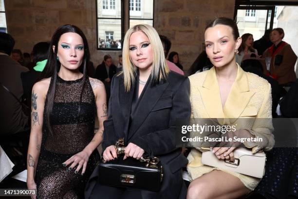 Halsey, Avril Lavigne and Josephine Skriver attend the Lanvin Womenswear Fall Winter 2023-2024 show as part of Paris Fashion Week on March 05, 2023...