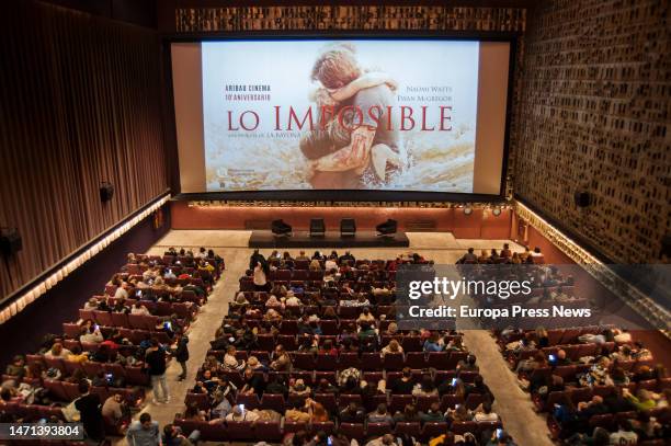 Several people attend a special screening of the film 'The Impossible', at the Aribau Cinema, on March 4 in Barcelona, Catalonia, Spain. The unique...