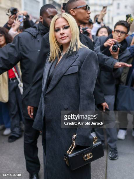 Avril Lavigne attends the Lanvin Womenswear Fall Winter 2023-2024 show as part of Paris Fashion Week on March 05, 2023 in Paris, France.