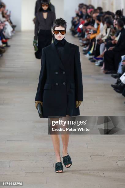 Model walks the runway during the Lanvin Womenswear Fall Winter 2023-2024 show as part of Paris Fashion Week on March 05, 2023 in Paris, France.