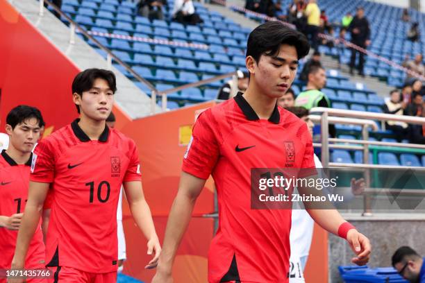 Lee Junjae of South Korea looks on during the match between Jordan and South Korea for Group C - AFC U20 Asian Cup Uzbekistan at JAR Stadium on March...