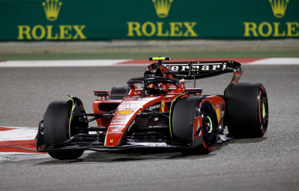 F1 Grand Prix of BahrainBAHRAIN, BAHRAIN - MARCH 05: Carlos Sainz of Spain driving (55) the Ferrari SF-23 on track during the F1 Grand Prix of Bahrain at Bahrain International Circuit on March 05, 2023 in Bahrain, Bahrain.