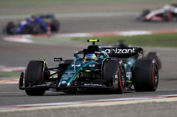 F1 Grand Prix of BahrainBAHRAIN, BAHRAIN - MARCH 05: Fernando Alonso of Spain driving the (14) Aston Martin AMR23 Mercedes on track during the F1 Grand Prix of Bahrain at Bahrain International Circuit on March 05, 2023 in Bahrain, Bahrain.