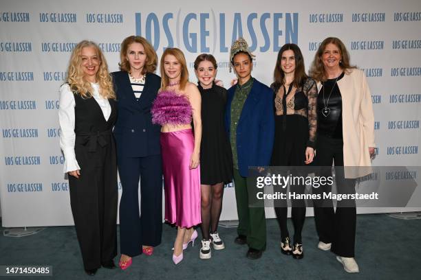 Ute Bronder, Valentina Sauca, Silke Popp, Josefina Vilsmaier, Salber Williams, Mirijam Verena Jeremic and Brigitte Drodtloff during the "Loslassen"...