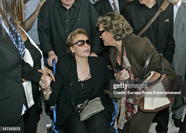 Maria Teresa Sancho attends the funeral for her husband Paco Flaque, founder of Gaudi Moda and Gaudi Novias, on June 25, 2012 in Barcelona, Spain.