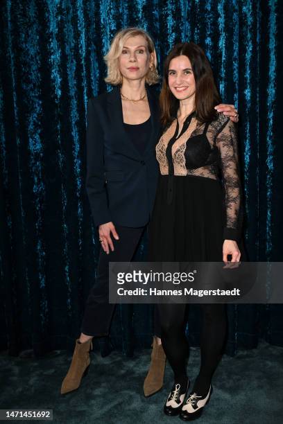 Ninon Bohm and Mirijam Verena Jeremic attend the "Loslassen" Premiere at Astor Filmlounge on March 05, 2023 in Munich, Germany.