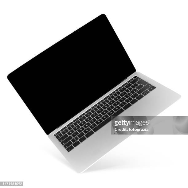 laptop isolated on white background - white backgrounds stock pictures, royalty-free photos & images