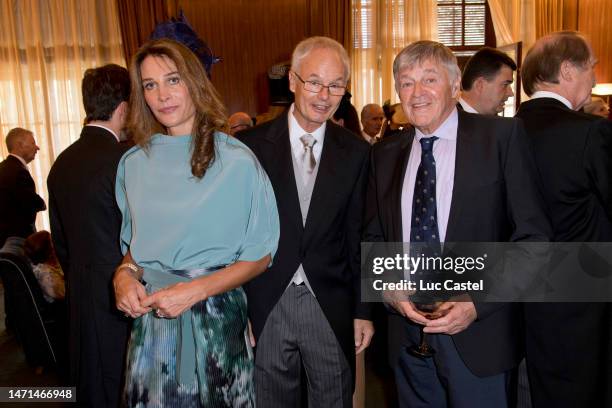 Princess Antonella de Orleans-Bourbon, Prince Alvaro de Orleans-Bourbon and Prince Nicolas Petrovitch-Njegosh of Montenegro pose after the Wedding...