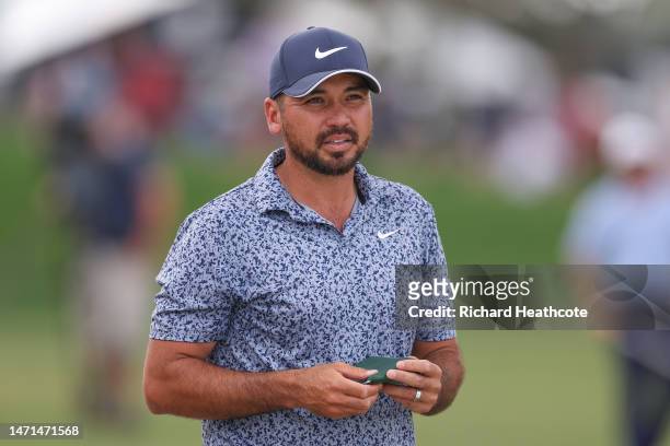 Jason Day of Australia looks on from the first fairway during the final round of the Arnold Palmer Invitational presented by Mastercard at Arnold...