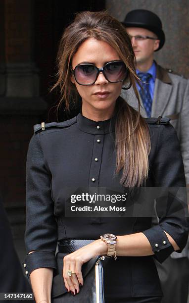 Victoria Beckham is seen at the Viva Forever Press Launch on June 26, 2012 in London, England.