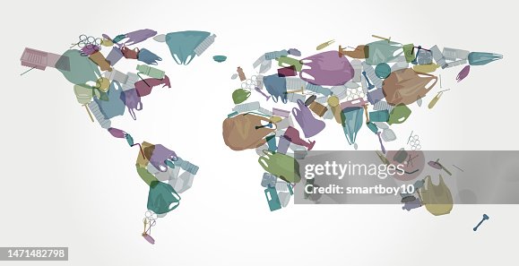 World Map With Plastic Waste High-Res Vector Graphic - Getty Images