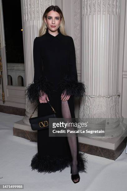 Emma Roberts attends the Valentino Womenswear Fall Winter 2023-2024 show as part of Paris Fashion Week on March 05, 2023 in Paris, France.