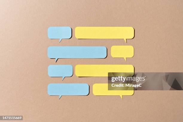 question and answer speech bubbles arrangement - form document stock pictures, royalty-free photos & images