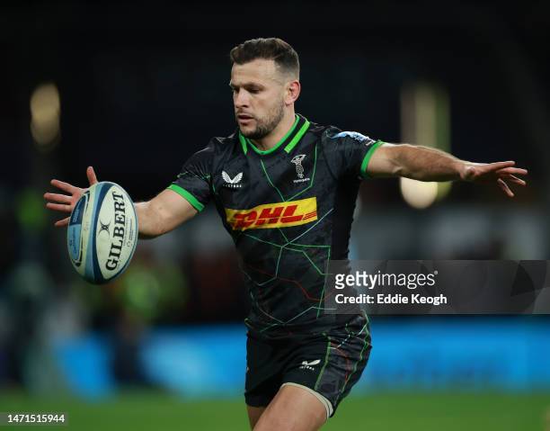Danny Care of Harlequins during the Gallagher Premiership Rugby match between Harlequins and Exeter Chiefs at Twickenham Stadium on March 04, 2023 in...