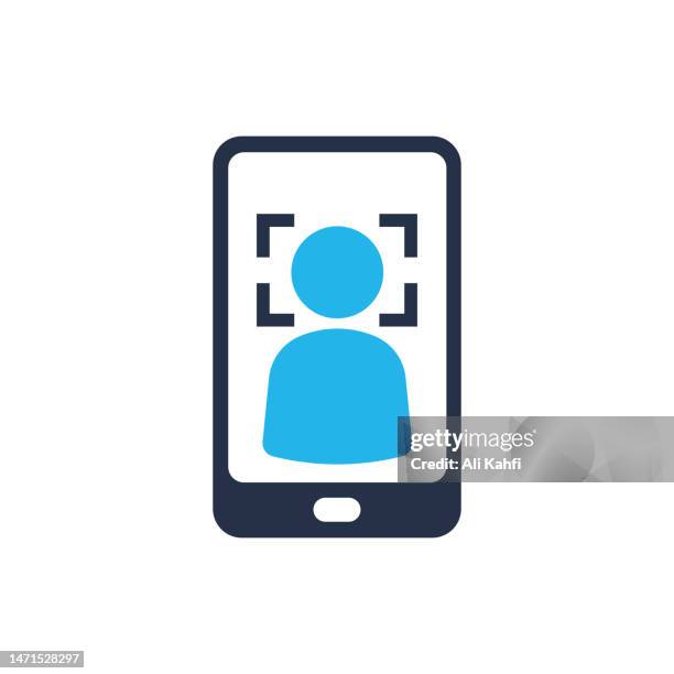 ilustraciones, imágenes clip art, dibujos animados e iconos de stock de icono de seguridad de reconocimiento facial. icono sólido único. ilustración vectorial. para diseño de sitios web, logotipo, aplicación, plantilla, interfaz de usuario, etc. - facial recognition technology