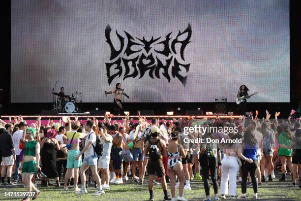 Vetta Borne performs during Rainbow Republic, the Sydney WorldPride closing concert on March 05, 2023 in Sydney, Australia.