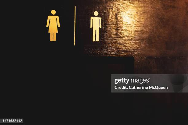 all gender restroom sign - gender stereotypes stock pictures, royalty-free photos & images