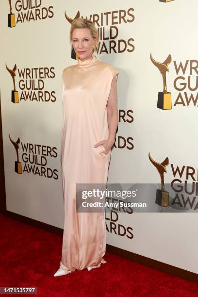 Cate Blanchett attends the 2023 Writers Guild Awards West Coast Ceremony at Fairmont Century Plaza on March 05, 2023 in Los Angeles, California.