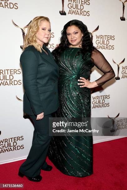 Amy Schumer and Michelle Buteau attend the 75th Annual Writers Guild Awards at The Edison Ballroom on March 05, 2023 in New York City.